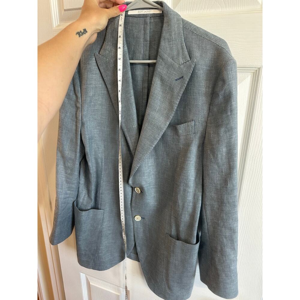 Eleventy Soft Jacket Blazer Sport Coat Blue Linen Cotton Sz 50 It / US 40R GREAT - Picture 9 of 15